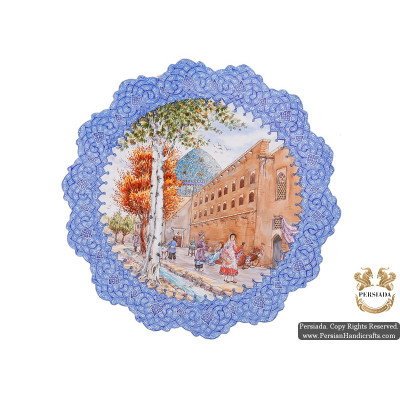 Old Isfahan with Shah Mosque Scenery | Hand Painted Minakari | HE5109