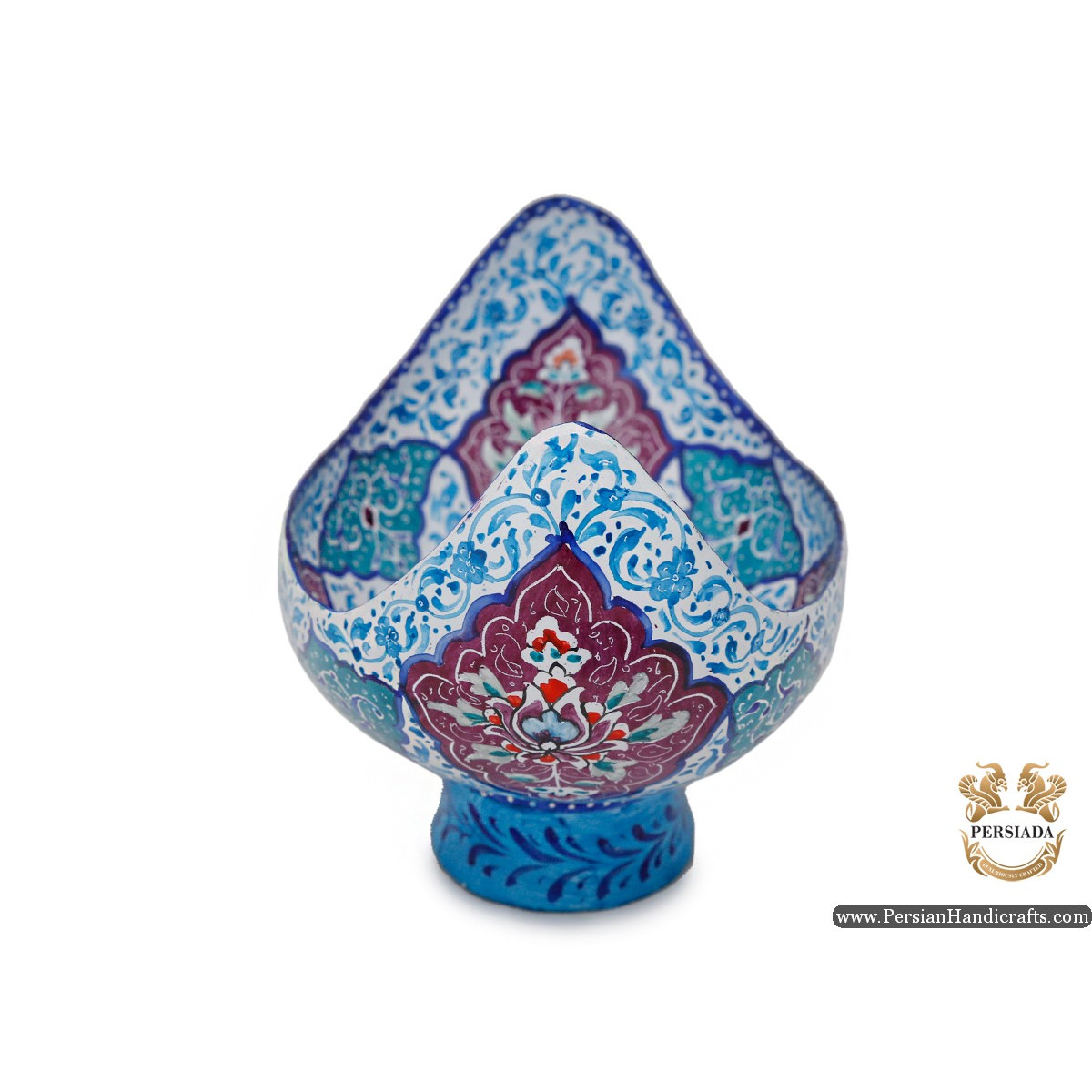 Kashkool Candy Dish & Plate | Hand Painted Minakari | Persiada HE6103