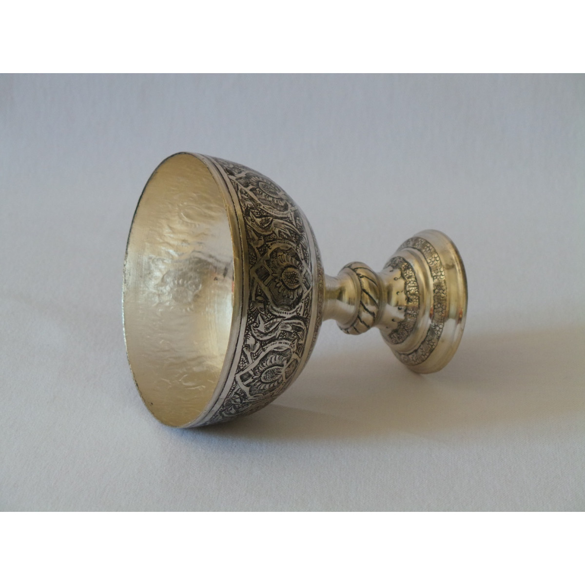 Hand Engraving on Sliver Plated Pedestal Candy/Nut Bowl Dish - HG2001-Persian Handicrafts
