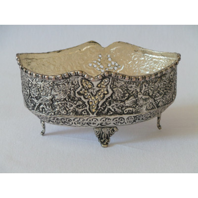 Hand Engraving on Sliver Plated Candy/Nut Oval Bowl - HG2002