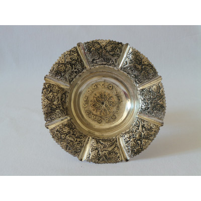 Hand Engraving on Sliver Plated Pedestal Bowl Plate - HG2003