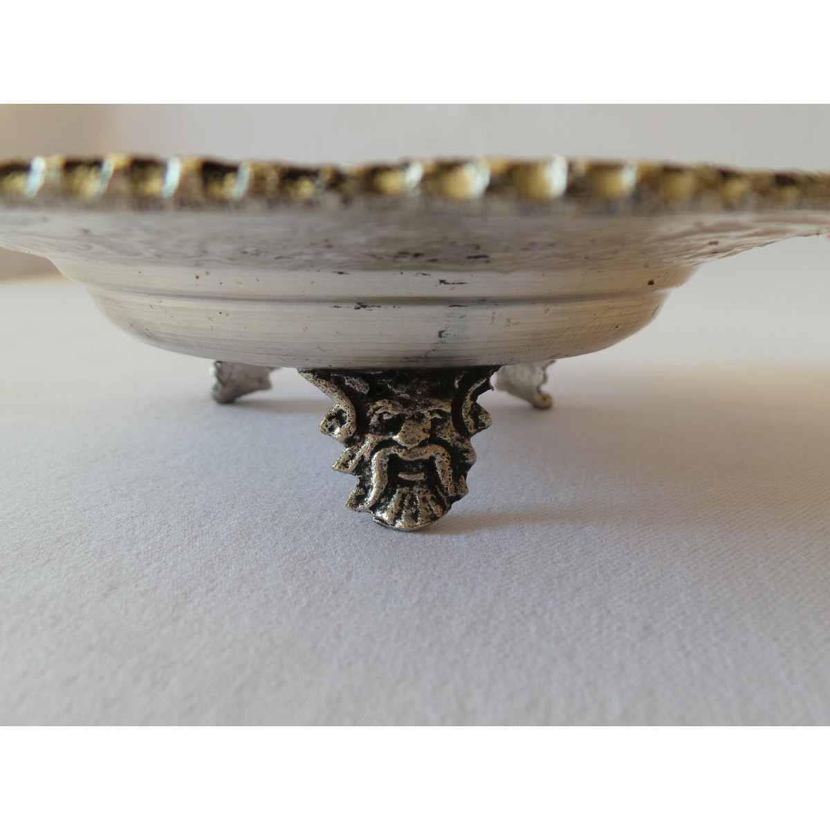 Hand Engraving on Sliver Plated Bowl Plate - HG2004-Persian Handicrafts