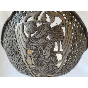 Hand Engraving on Sliver Plated Candy/Nut Pedestal Oval Bowl - HG2005-Persian Handicrafts