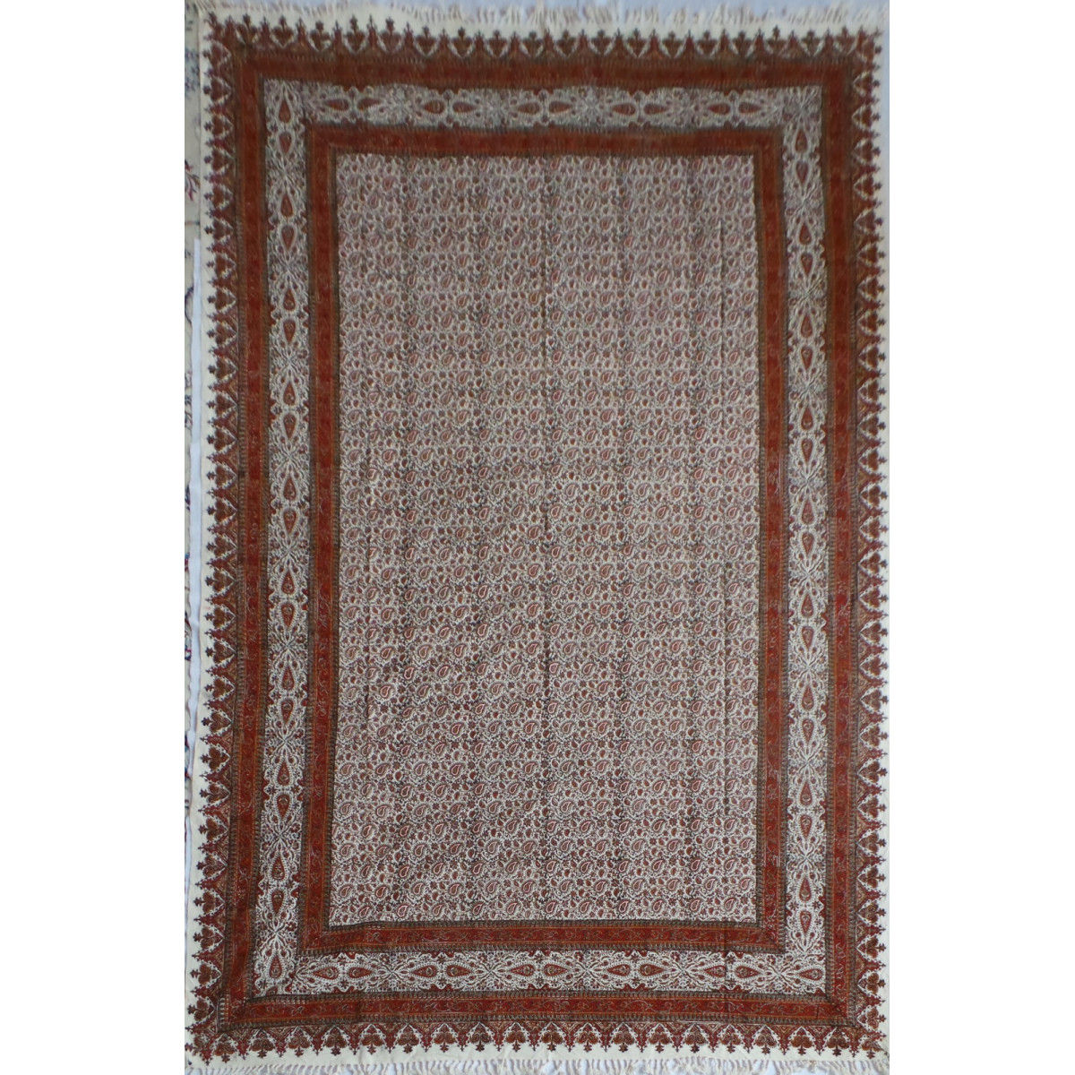 Persian Ghalamkar Bedspread or Tablecloth- HGH2056-Persian Handicrafts