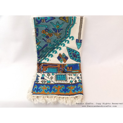 Persian Tapestry (Ghalamkar) Kilim Style Tablecloth - HGH3604 Persian Tapestry (Ghalamkar) Kilim Style Tablecloth - HGH3604