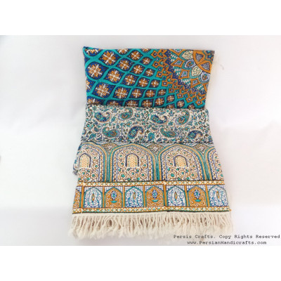 Persian Tapestry (Ghalamkar) Gonbad Style Tablecloth - HGH3611 Persian Tapestry (Ghalamkar) Gonbad Style Tablecloth - HGH3611