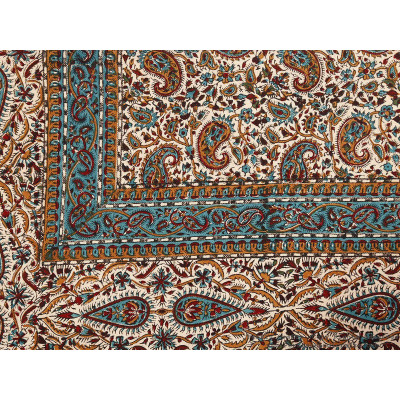 Persian Tapestry (Ghalamkar) Toranj Style Tablecloth - HGH3613 Persian Tapestry (Ghalamkar) Toranj Style Tablecloth - HGH3613