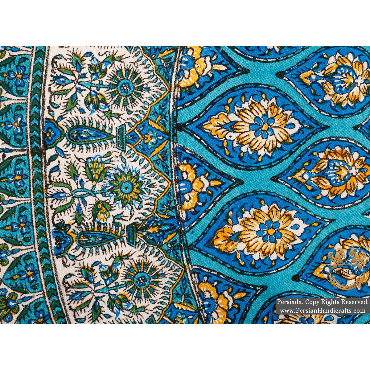 Round Tablecloth | Hand Printed Ghalamkar | HGH5101-Persian Handicrafts