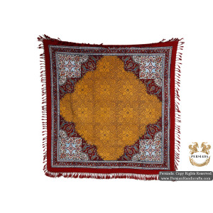 Square Tablecloth | Hand Printed Ghalamkar | HGH5102-Persian Handicrafts