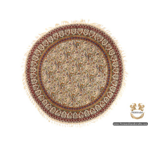 Round Bedspread or Tablecloth | Hand Printed Ghalamkar | Persiada HGH6105