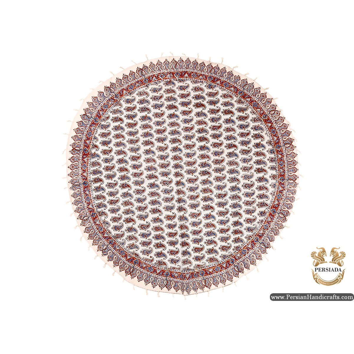 Round Tablecloth | Hand Printed Ghalamkar | Persiada HGH6106