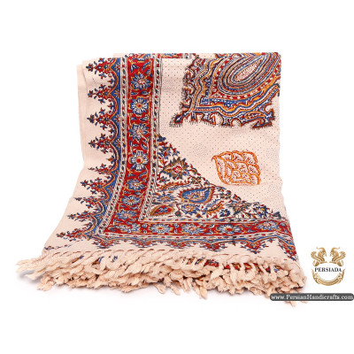 Bedspread or Tablecloth | Hand Printed Ghalamkar | HGH6109