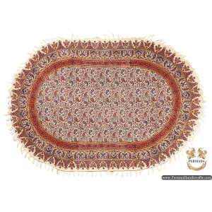 Oval Tablecloth | Hand Printed Ghalamkar | Persiada HGH6112