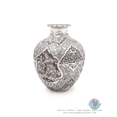 Traditional Handgraved Persian Banquet on Jug Style Flower Vase - HGL3904
