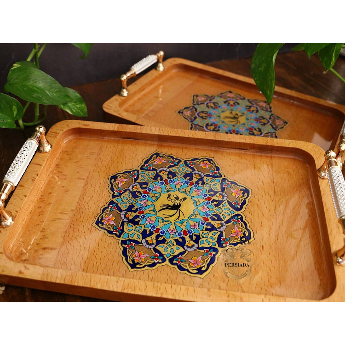 Large Tea Tray | Handmade Beach Wood | PHW703 | Persiada