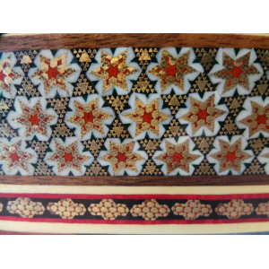Wood and Copper Inlaying Jewelry Box - HI1011-Persian Handicrafts