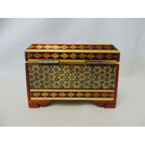 Wood and Copper Inlaying Jewelry Box - HI1011-Persian Handicrafts