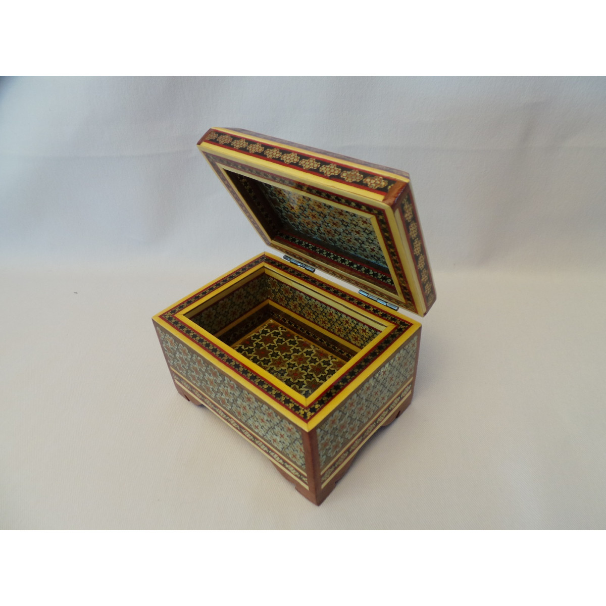 Wood and Copper Inlaying Jewelry Box - HI1011-Persian Handicrafts