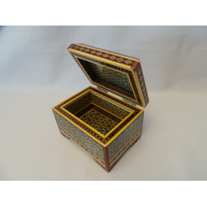 Wood and Copper Inlaying Jewelry Box - HI1011-Persian Handicrafts