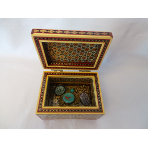 Wood and Copper Inlaying Jewelry Box - HI1011-Persian Handicrafts