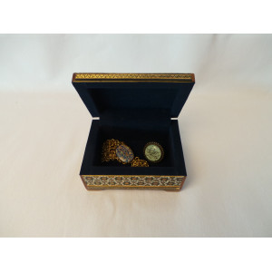 Wood and Copper Inlaying Jewelry Box - HI1012-Persian Handicrafts