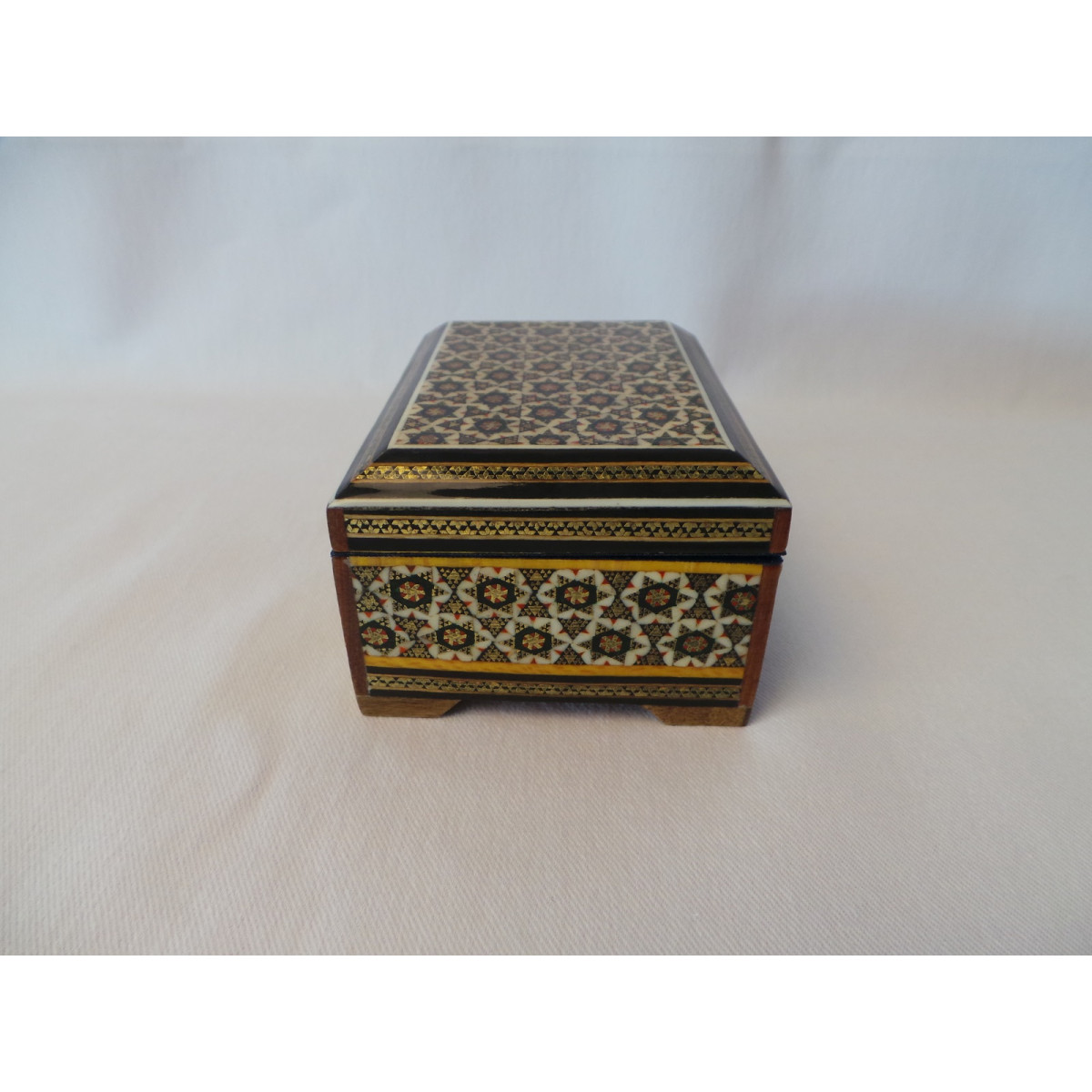 Wood and Copper Inlaying Jewelry Box - HI1012-Persian Handicrafts