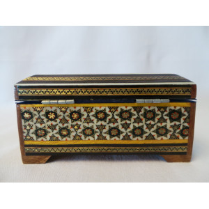 Wood and Copper Inlaying Jewelry Box - HI1012-Persian Handicrafts