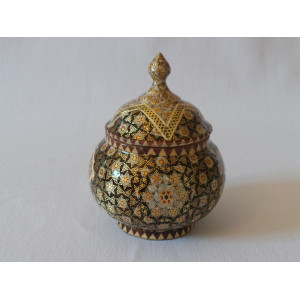 Khatam on Copper Sugar/Candy Bowl Dish - HKH2042-Persian Handicrafts