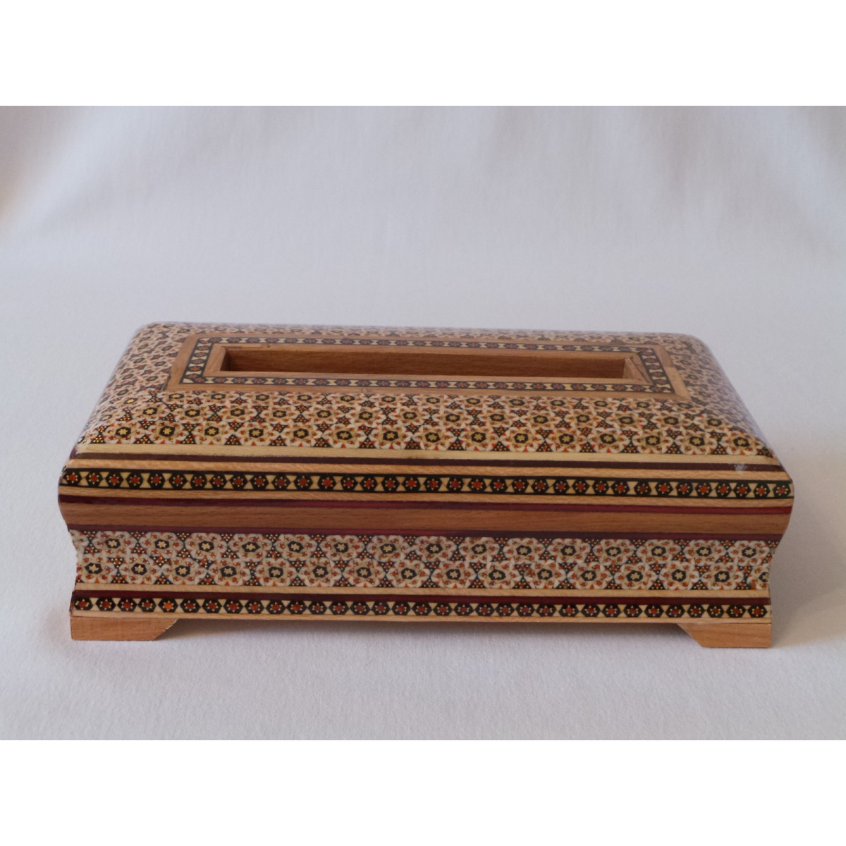 Khatam on Wood Tissue Box - HKH2046-Persian Handicrafts