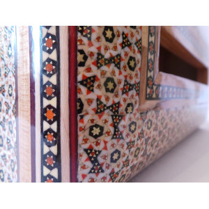 Khatam on Wood Tissue Box - HKH2046-Persian Handicrafts