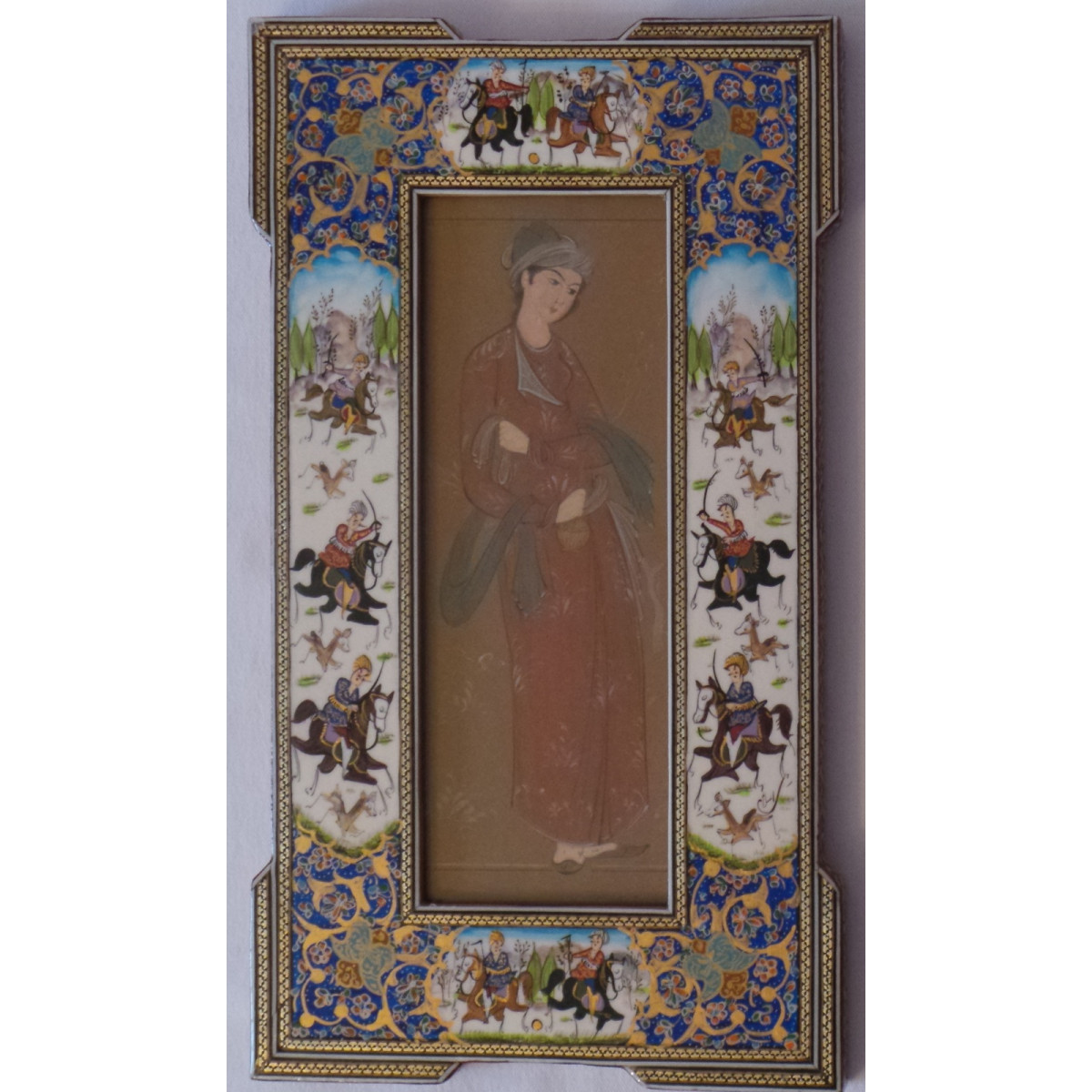 Khatam & Miniature Traditional Face Framed Art - HKH2047-Persian Handicrafts