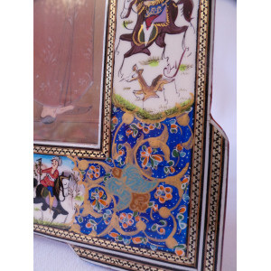 Khatam & Miniature Traditional Face Framed Art - HKH2047-Persian Handicrafts