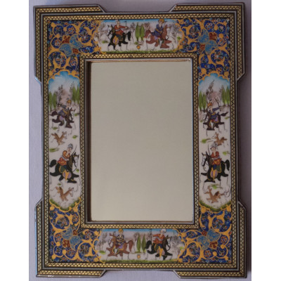 Khatam & Miniature on Framed Mirror - HKH2048