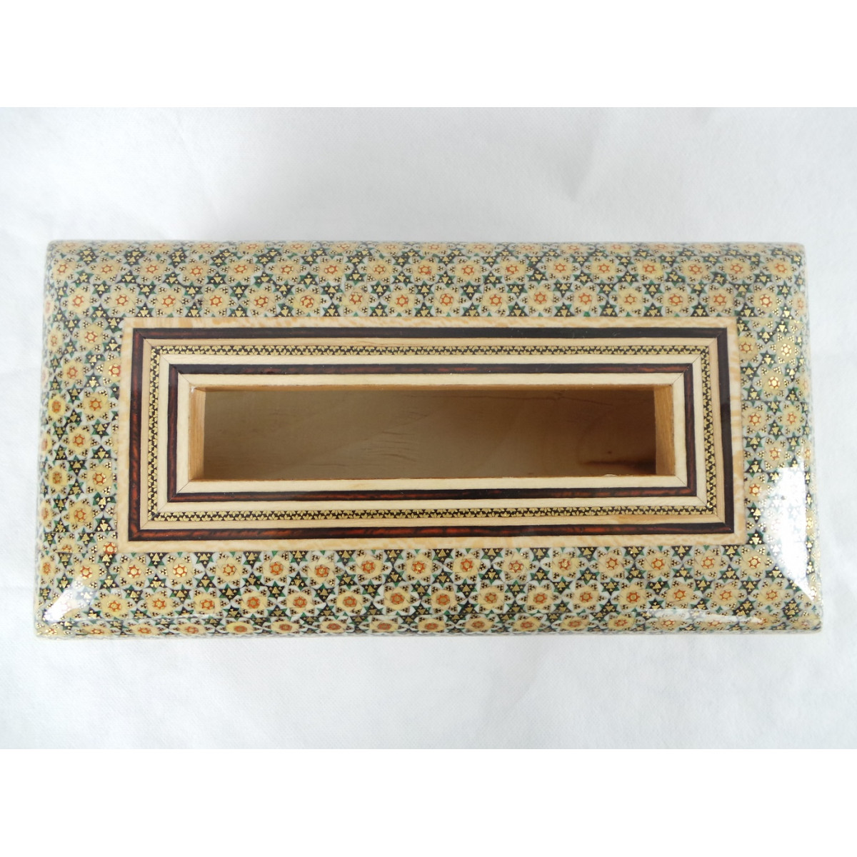 Khatam on Wood Tissue Box - HKH3001-Persian Handicrafts