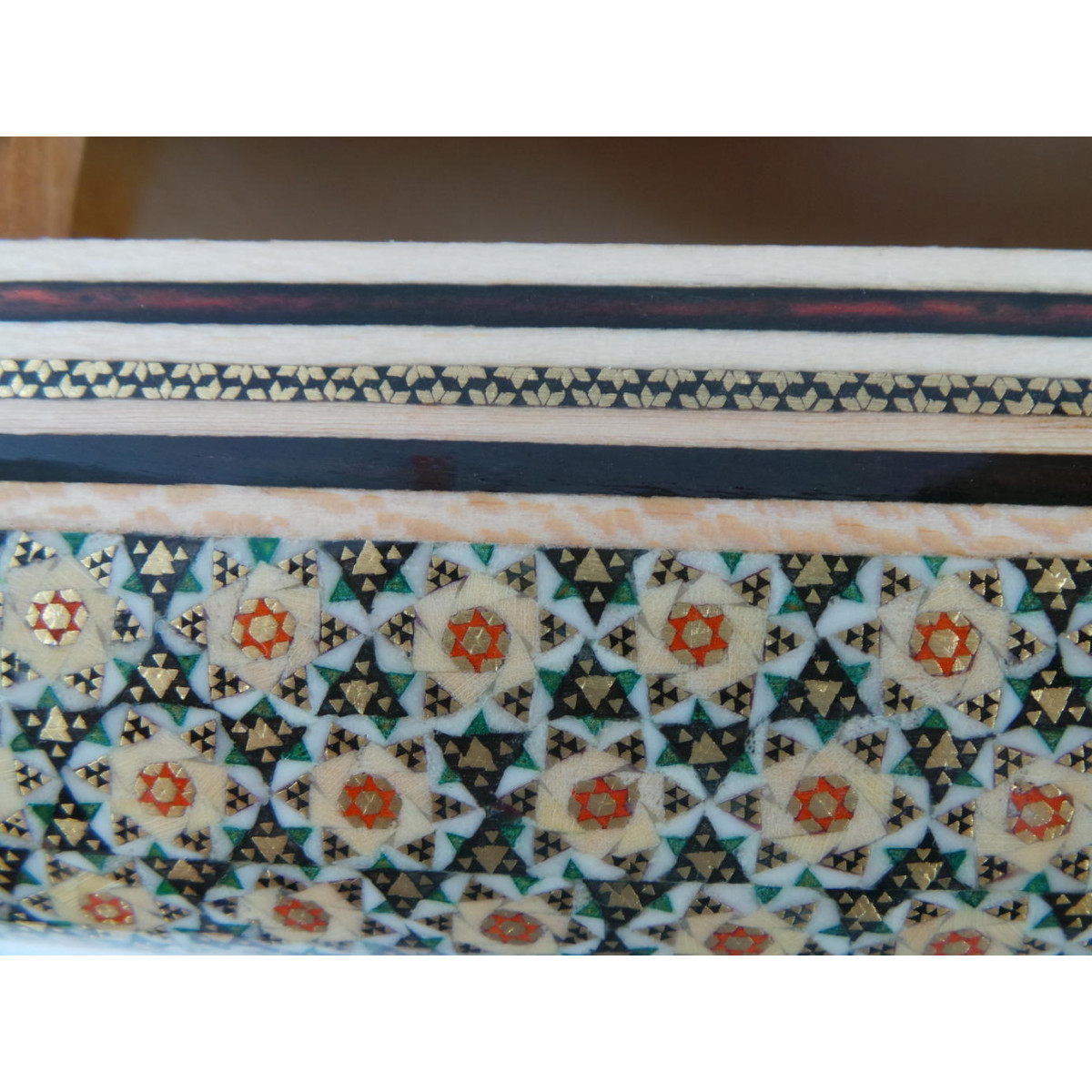 Khatam on Wood Tissue Box - HKH3001-Persian Handicrafts