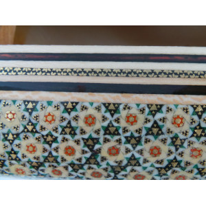Khatam on Wood Tissue Box - HKH3001-Persian Handicrafts