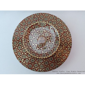 Khatam on Copper Candy Bowl Dish - HKH3003-Persian Handicrafts