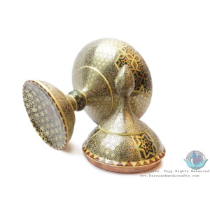 Khatam on Copper Pedestal Bowl Dish - HKH3004-Persian Handicrafts