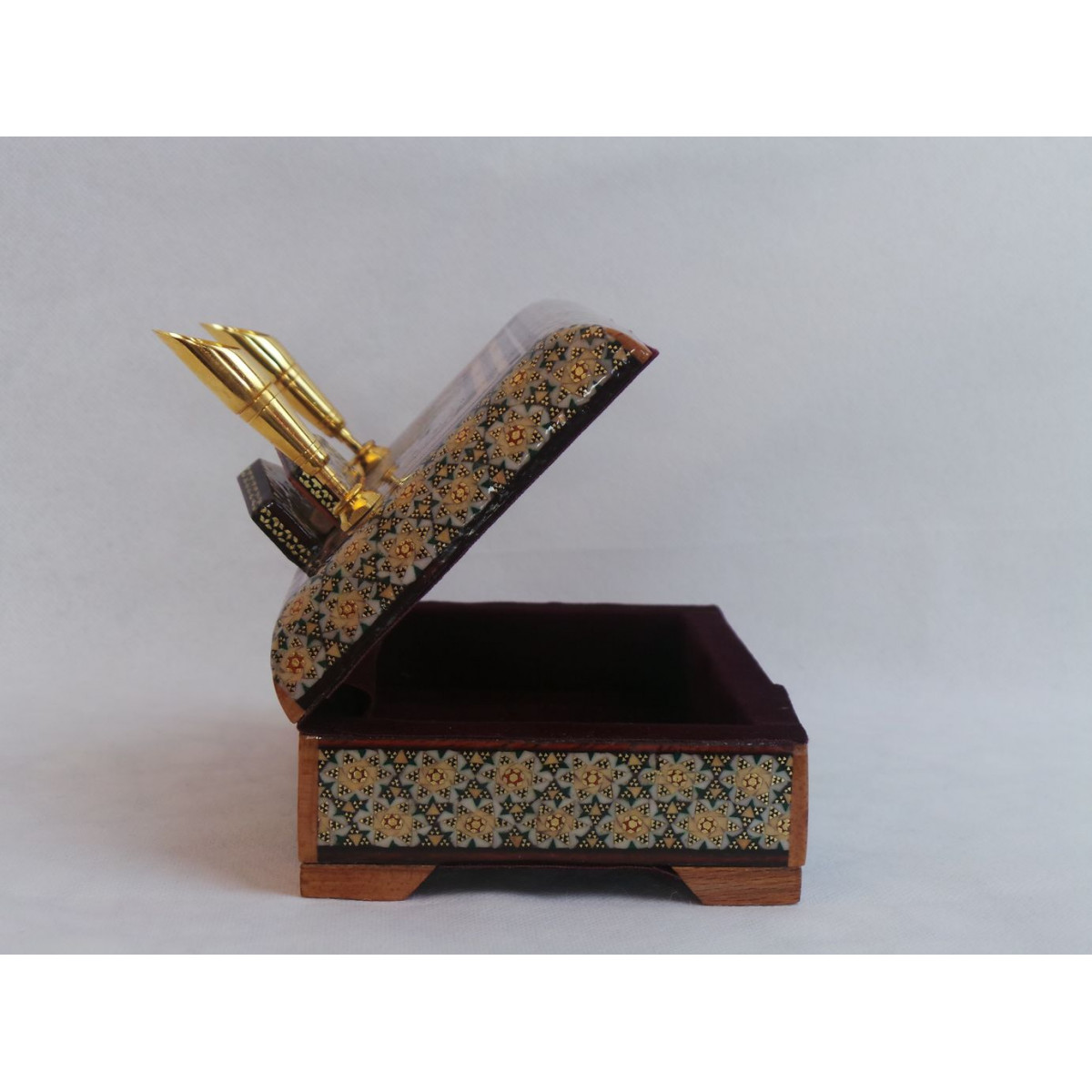 Persian Khatam Handicrafts Envelope Holder Pen Rest - HKH3008-Persian Handicrafts