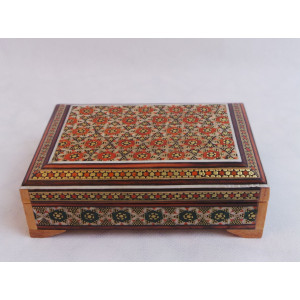 Wood and Copper Inlaying Jewelry Box - HKH3010-Persian Handicrafts