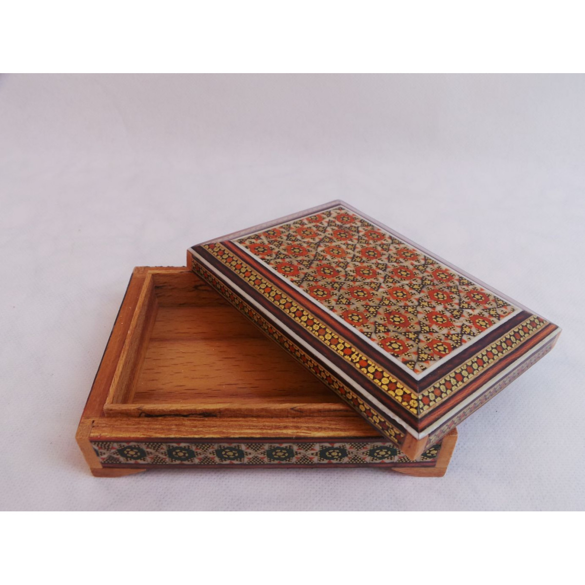 Wood and Copper Inlaying Jewelry Box - HKH3010-Persian Handicrafts
