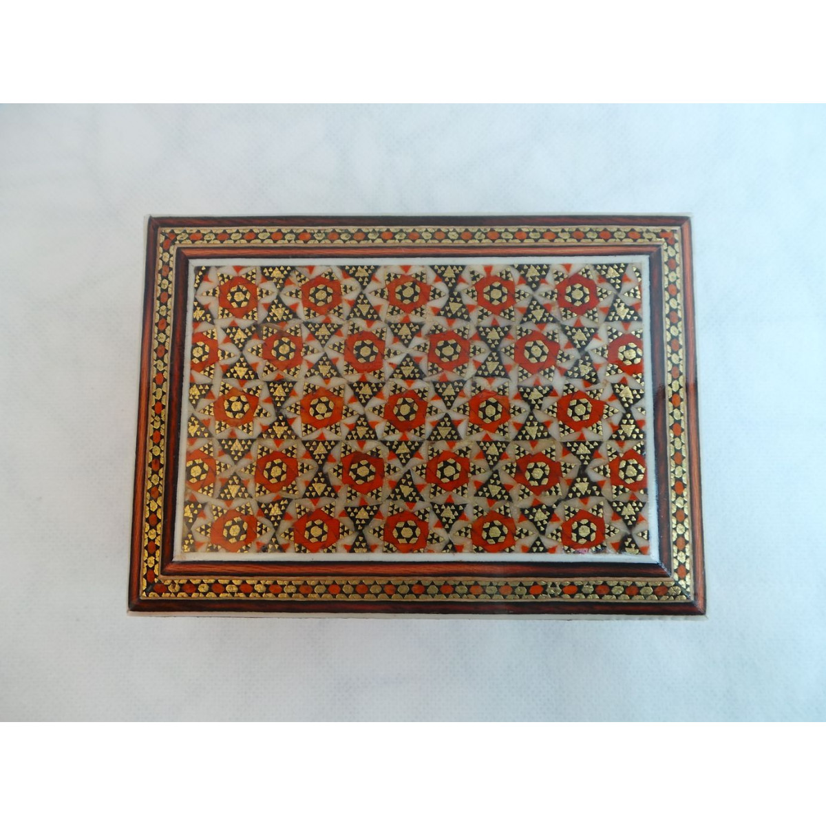 Wood and Copper Inlaying Jewelry Box - HKH3010-Persian Handicrafts