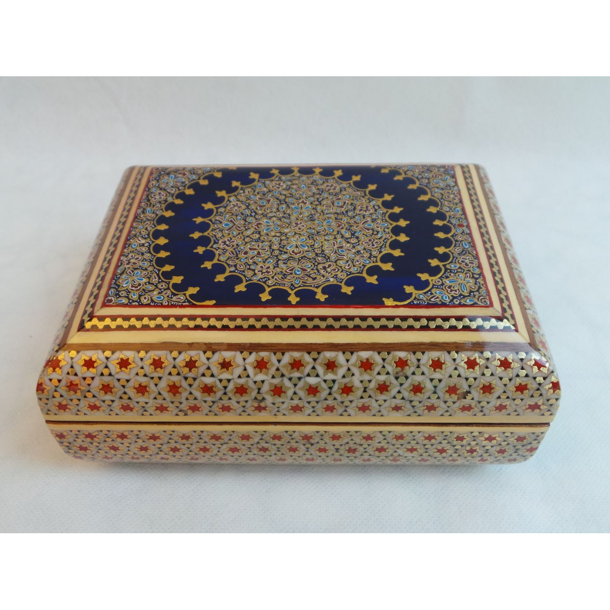 Wood and Copper Inlaying Jewelry Box - HKH3011-Persian Handicrafts