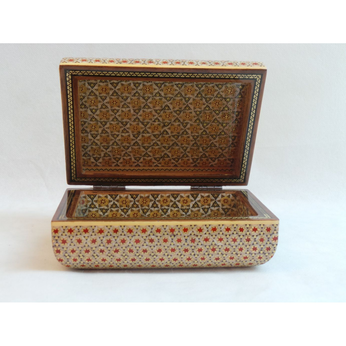 Wood and Copper Inlaying Jewelry Box - HKH3011-Persian Handicrafts