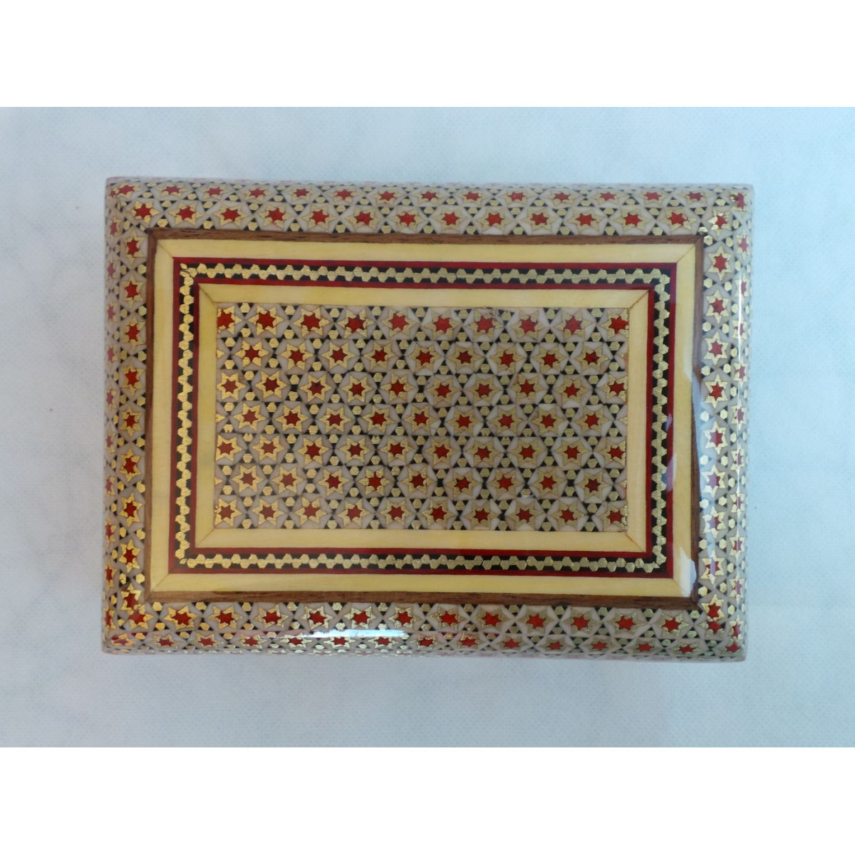 Wood and Copper Inlaying Jewelry Box - HKH3011-Persian Handicrafts