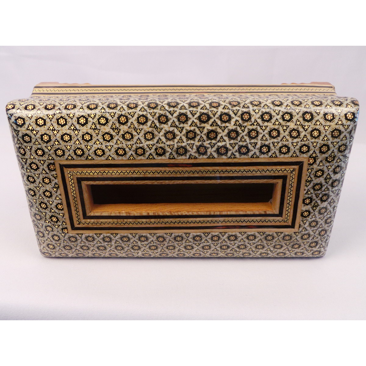 Khatam on Wood Tissue Box - HKH3012-Persian Handicrafts