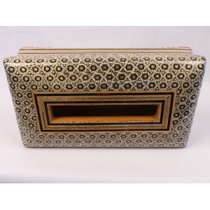 Khatam on Wood Tissue Box - HKH3012-Persian Handicrafts