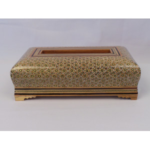 Khatam on Wood Tissue Box - HKH3013-Persian Handicrafts