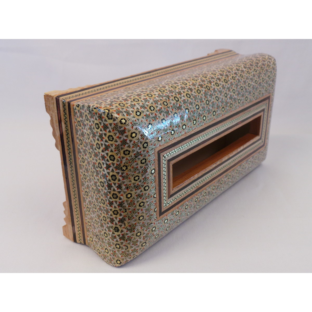 Khatam on Wood Tissue Box - HKH3013-Persian Handicrafts