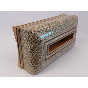 Khatam on Wood Tissue Box - HKH3013-Persian Handicrafts